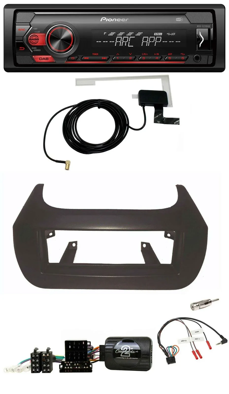 Автомагнитола Pioneer 1-DIN, USB, DAB, MP3, совместимая с кнопками на руле, для Citroen Nemo, Fiat Fiorino, Peugeot