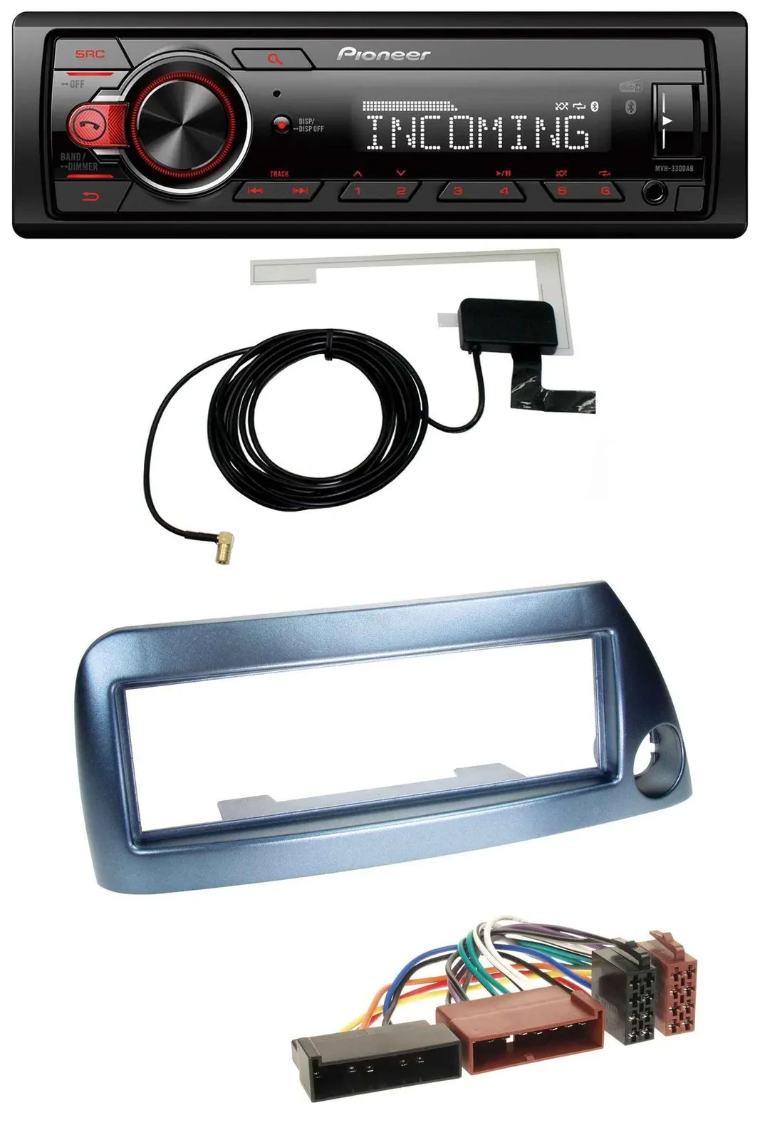 Pioneer MP3 AUX CD DAB USB Autoradio für Ford Ka bis 2008 blau-metallic