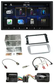 Alpine Bluetooth 2DIN Lenkrad DAB USB Autoradio für Ford Galaxy C Max Focus Prof