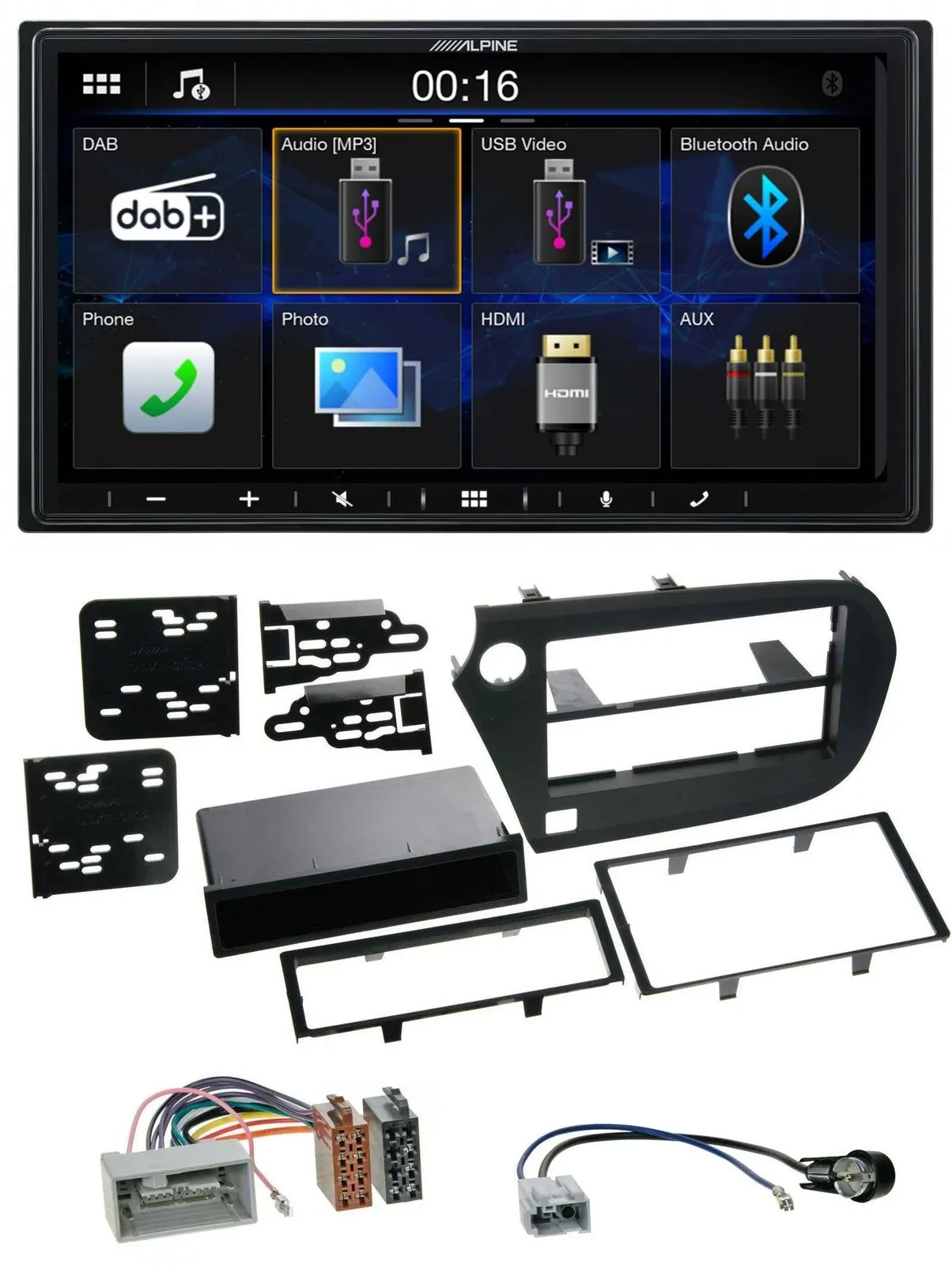 Alpine Bluetooth 2DIN MP3 DAB USB Autoradio für Honda Insight ZE2 09-13