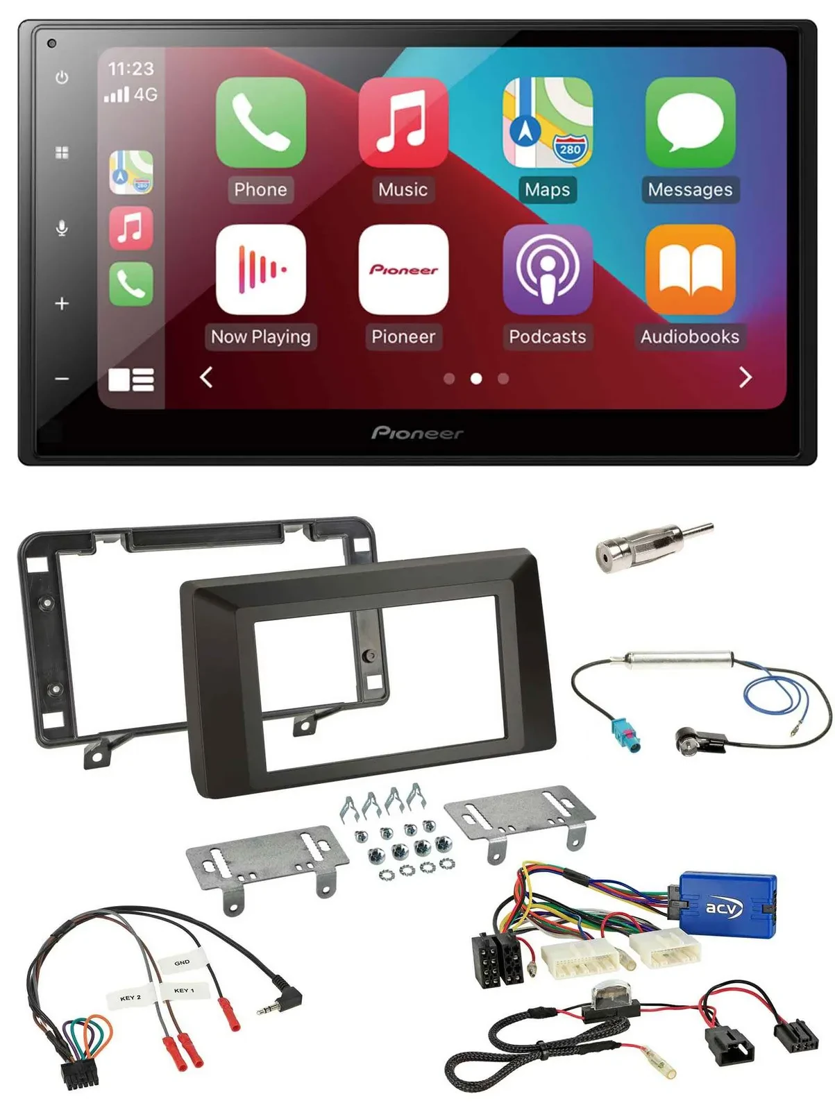 Pioneer USB Lenkrad DAB 2DIN Bluetooth Autoradio für Dacia Duster ab 2021