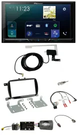 Автомагнитола для Fiat 500X Pioneer 2DIN DAB, Bluetooth, USB, поддержка кнопок на руле (с 2016, Facelift)