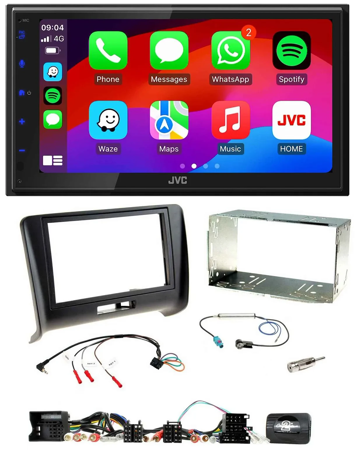 JVC Bluetooth USB Lenkrad 2DIN DAB Autoradio für Audi TT 2006-2014