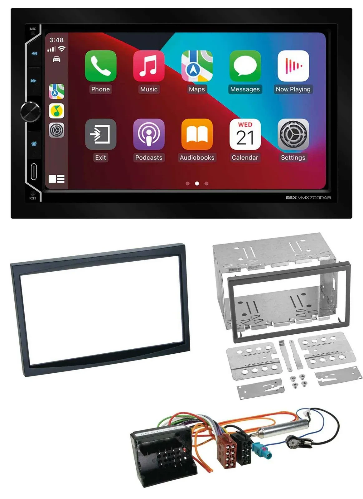 ESX 2DIN DAB USB MP3 Bluetooth Autoradio für Peugeot 207 307 Expert Partner schw