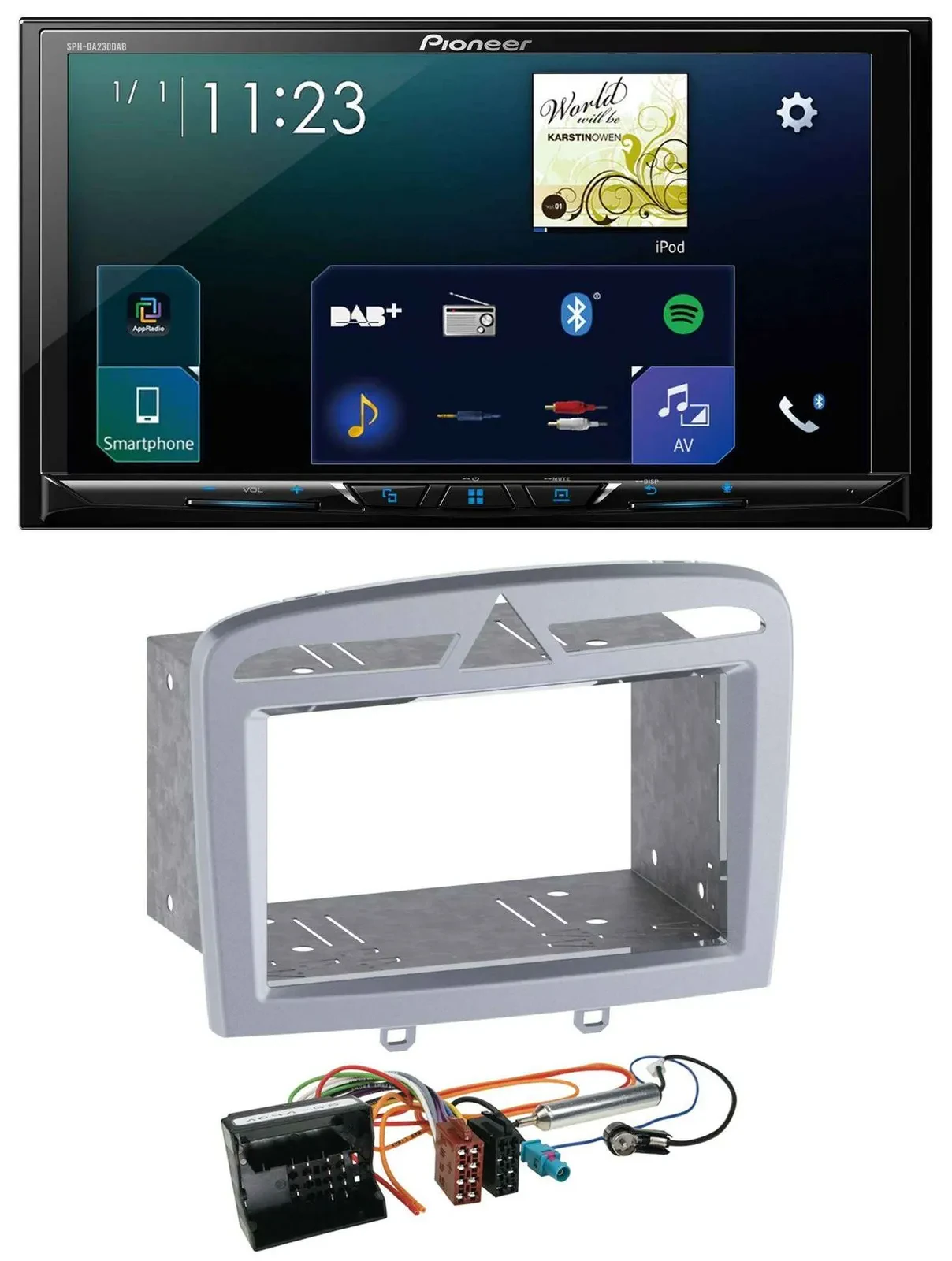 Pioneer MP3 Bluetooth USB 2DIN DAB Autoradio für Peugeot 308 09-13 warmsilber