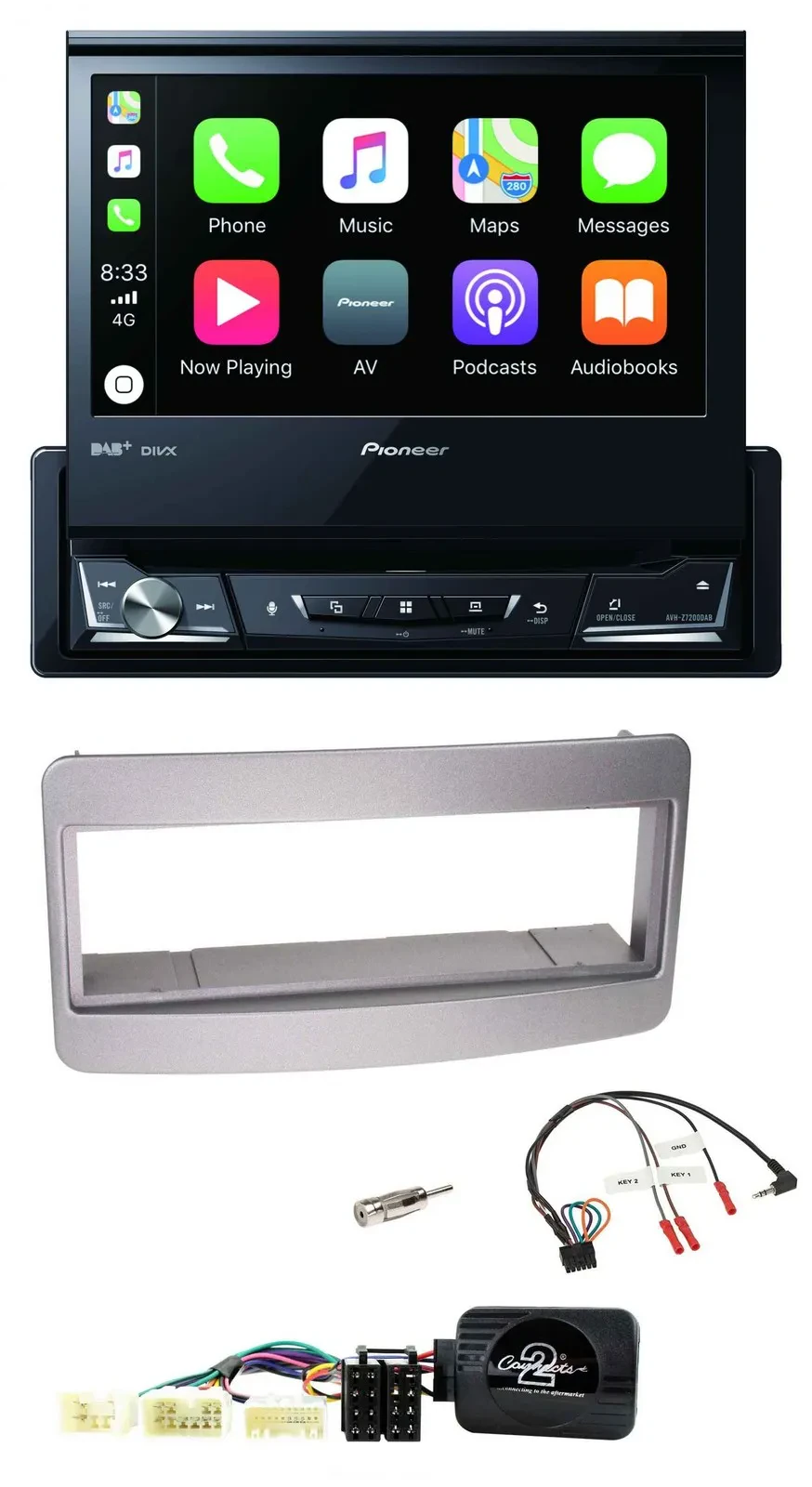 Pioneer DVD Bluetooth DAB USB Lenkrad Autoradio für Toyota RAV 4 2001-2006 dunke