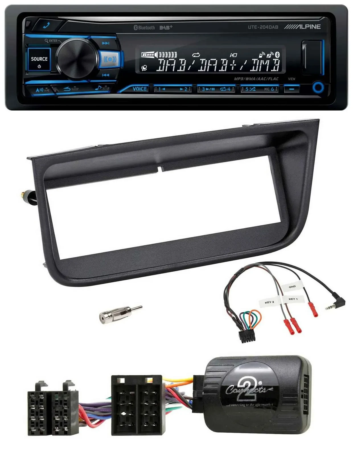 Alpine USB Bluetooth DAB Lenkrad Autoradio für Peugeot 406 2002-2005