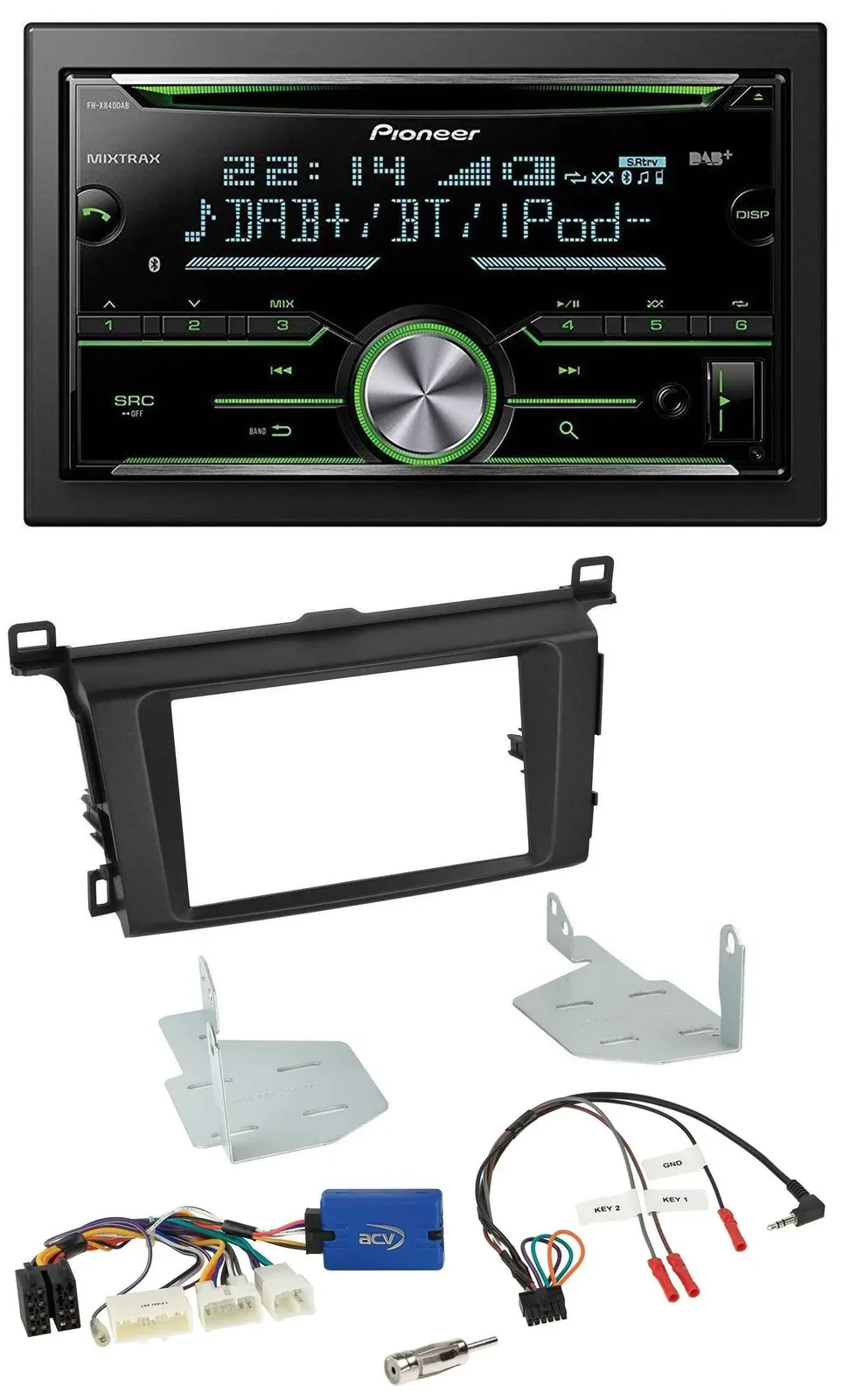 Автомагнитола для Toyota RAV4 Pioneer 2DIN CD USB Bluetooth DAB