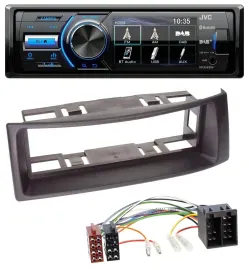 Автомагнитола JVC Bluetooth, MP3, USB, DAB для Renault Megane/Scenic (до 2003) черная