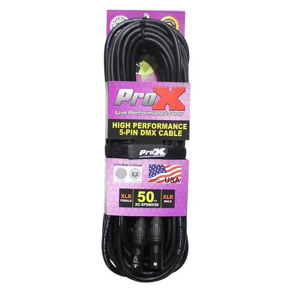 DMX-кабель Pro X XC-5PDMX50 Black 15 м