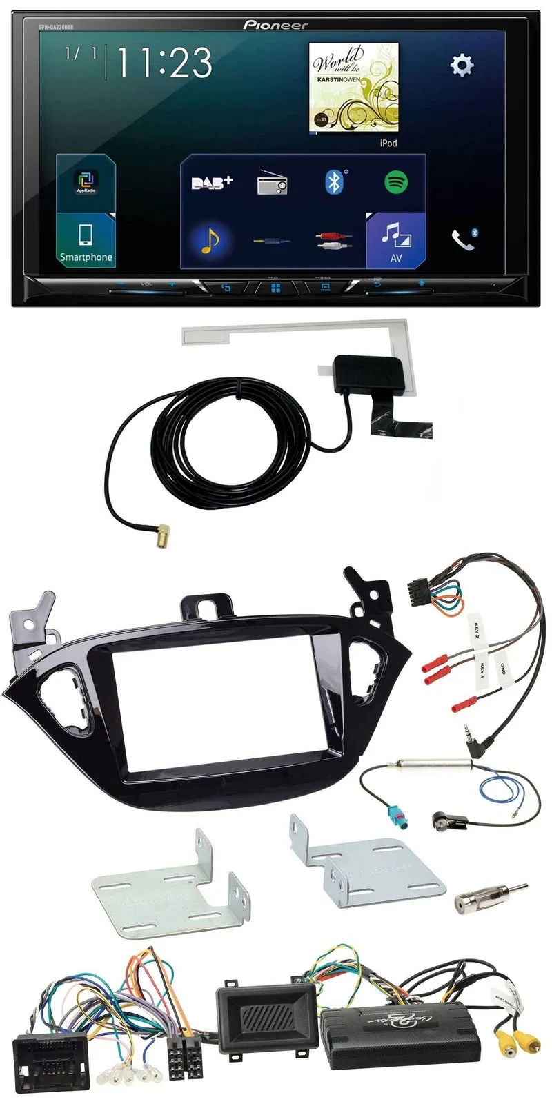 Автомагнитола Pioneer 2DIN, DAB, USB, Bluetooth, для Opel Adam и Corsa E (с 2013), поддержка управления на руле