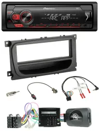 Pioneer DAB 1DIN MP3 Lenkrad USB Autoradio für Ford C-Max Focus Can 07-10 Galaxy