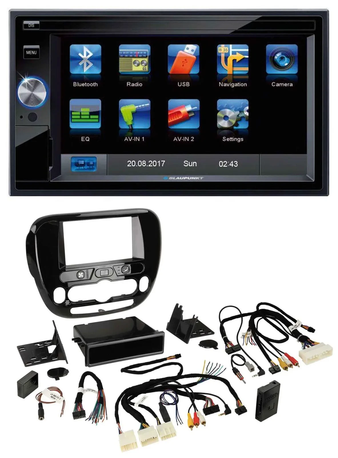 Blaupunkt SD Bluetooth 2DIN MP3 USB Lenkrad Autoradio für Kia Soul ab 2014 Klima