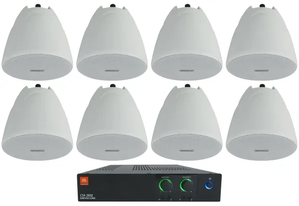 Потолочная акустика JBL PEN-40T White с усилителем (8 штук)