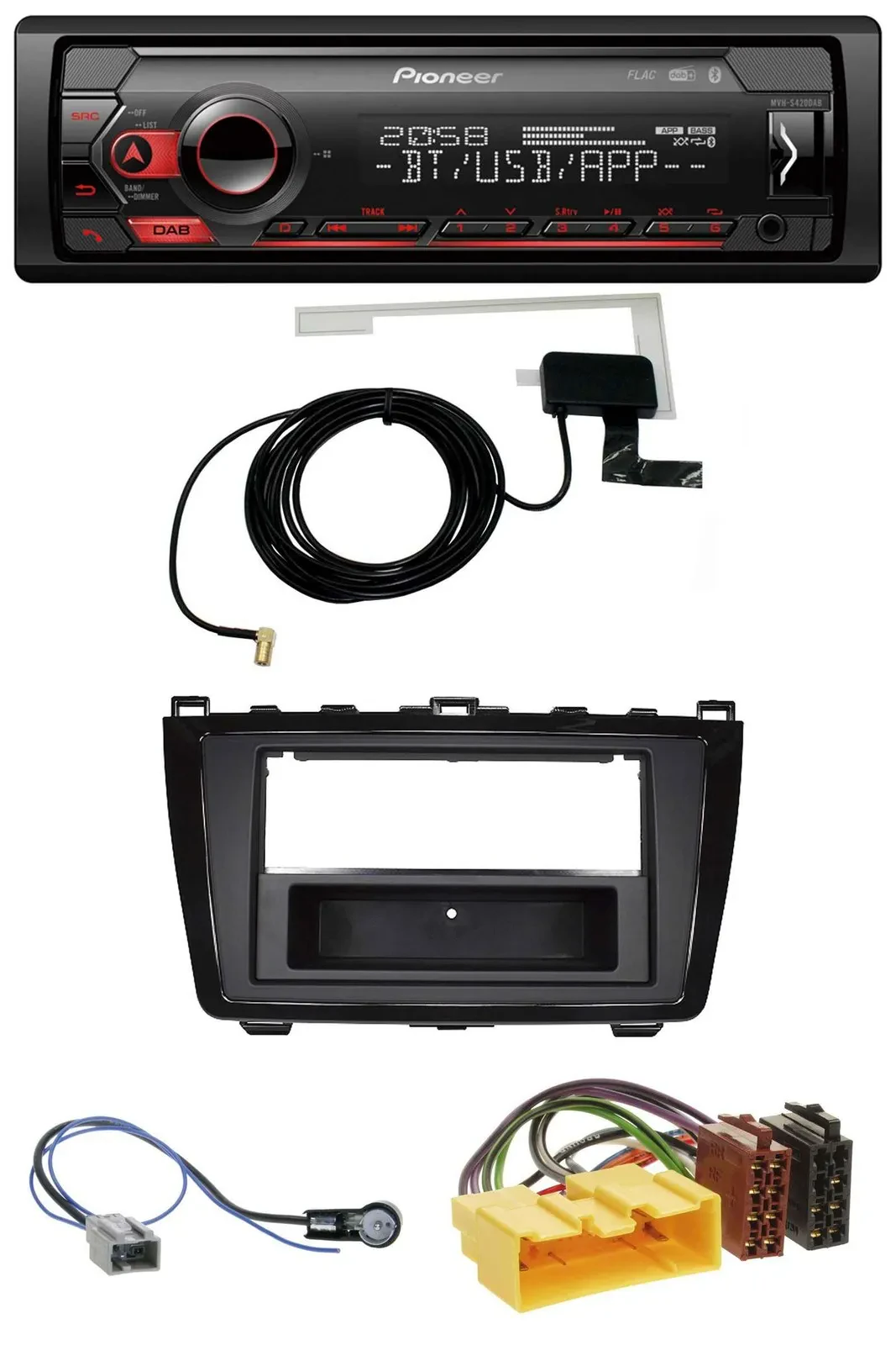 Автомагнитола для Mazda 6 (2008-2012) Pioneer DAB, USB, MP3, Bluetooth, глянцевая