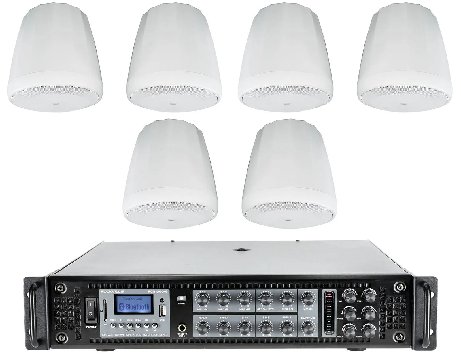 Потолочная акустика JBL Control C60PS/T White с усилителем (6 штук)