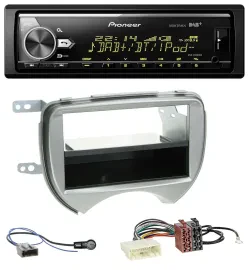 Pioneer Bluetooth USB DAB MP3 Autoradio für Nissan Micra (10-13 K13) silber
