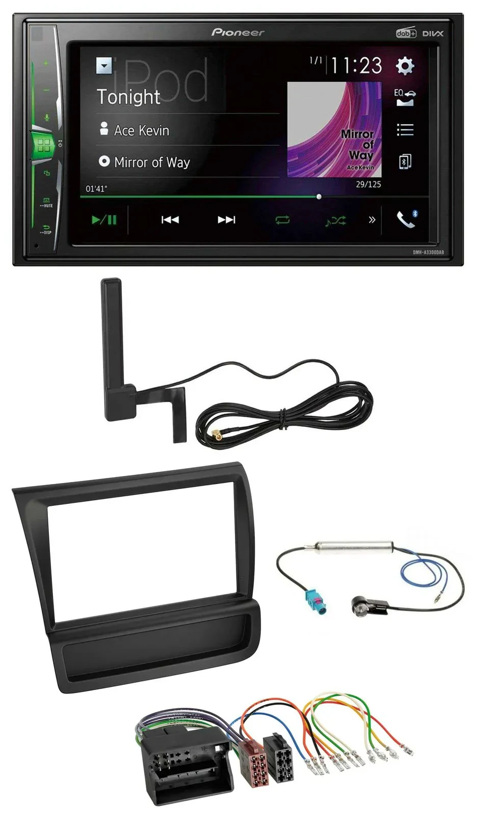 Pioneer MP3 DAB AUX 2DIN Bluetooth Autoradio für Audi R8 (42, 2006-2015)