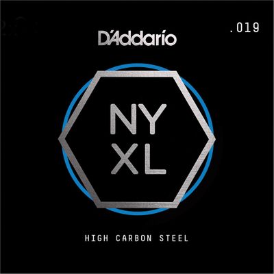 Струна для электрогитары D'Addario NYS019 NYXL Plain Steel Singles, сталь, калибр 19