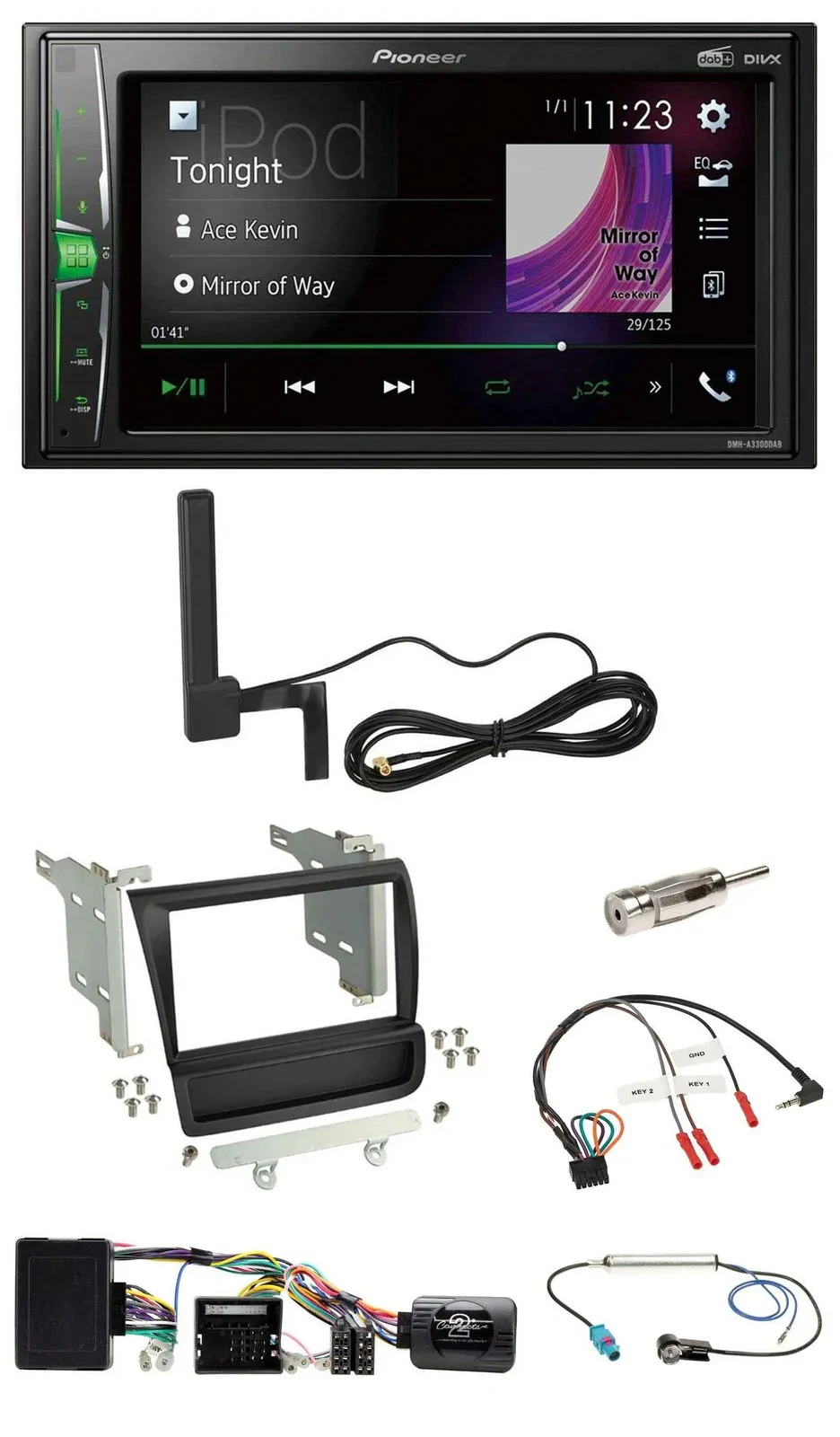 Pioneer MP3 DAB Lenkrad 2DIN Bluetooth Autoradio für Audi R8 42 2006-2015