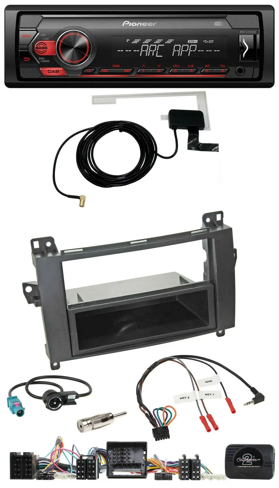 Pioneer 1DIN USB DAB MP3 Lenkrad Autoradio für Mercedes Vito Viano W639 Audio 5
