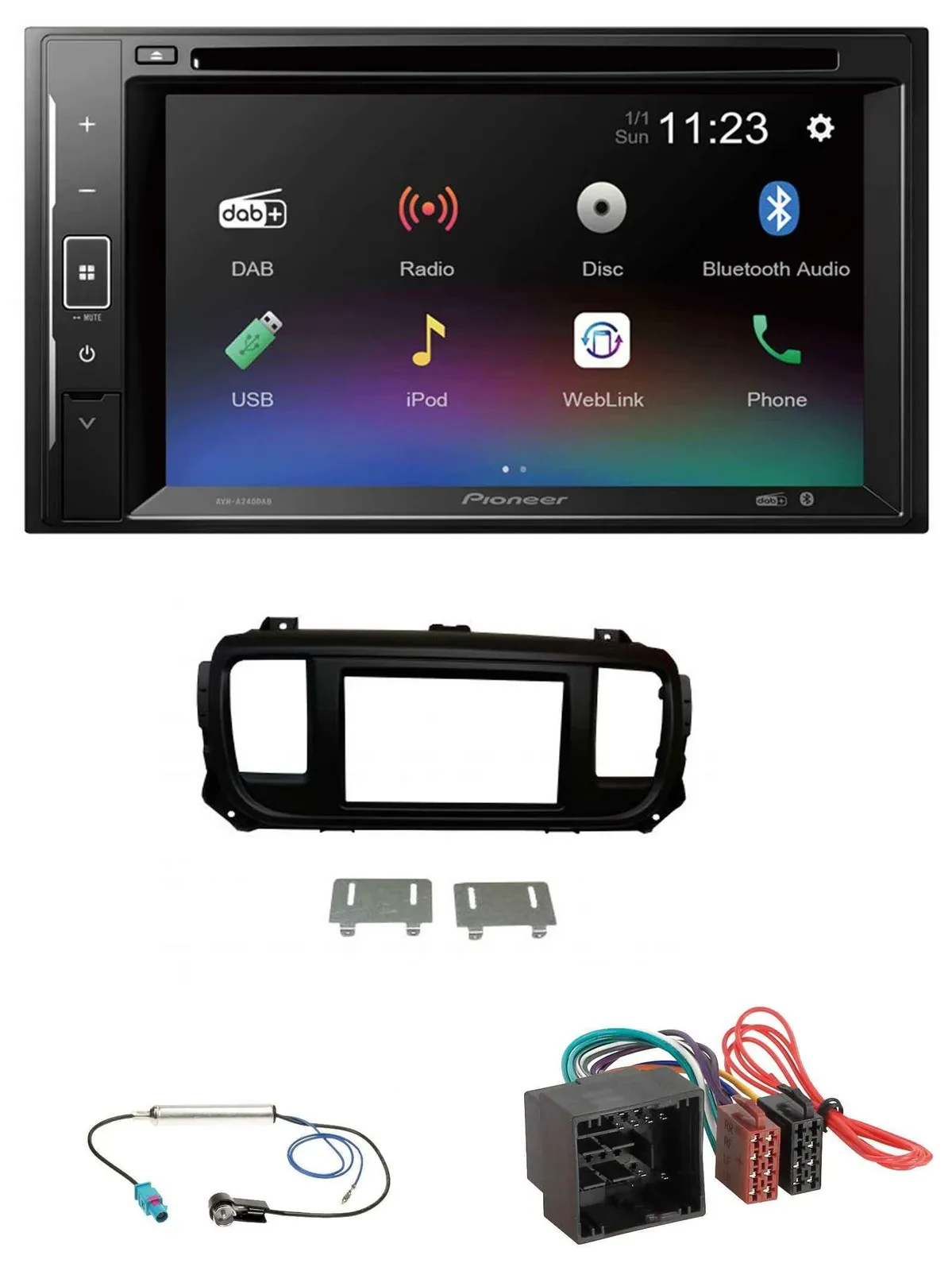 Pioneer Bluetooth MP3 USB 2DIN DAB DVD Autoradio für Citroen Jumpy Spacetourer a