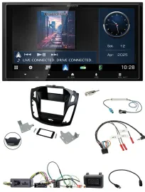 Kenwood Bluetooth 2DIN USB DAB Lenkrad Autoradio für Ford Focus 2014-2018
