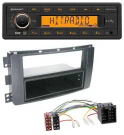 Continental 1DIN DAB MP3 AUX USB Autoradio für Smart ForFour 454 ForTwo 451 ISO