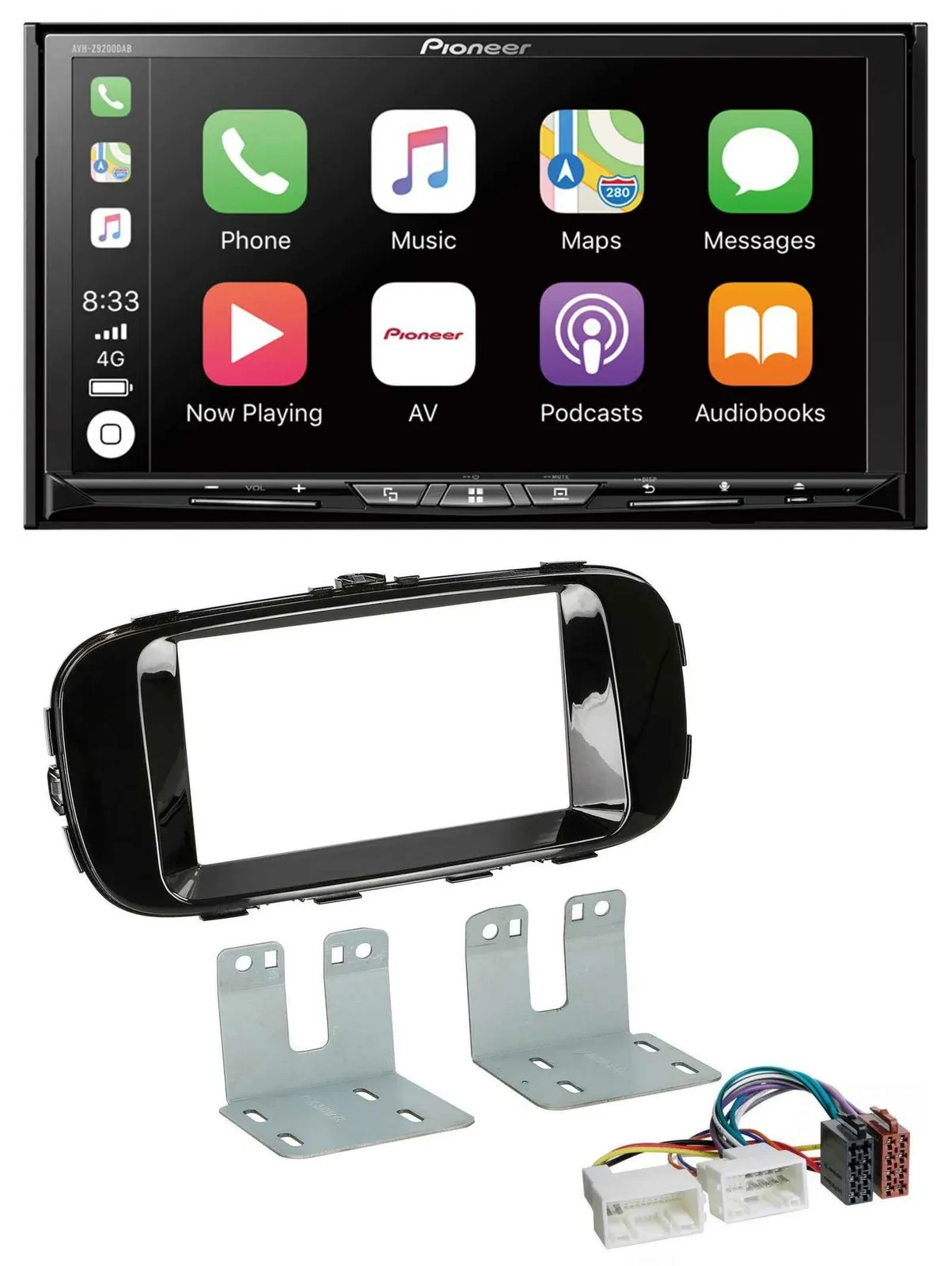 Автомагнитола для Kia Soul (PS, с 2014) Pioneer 2DIN MP3 USB DAB DVD Bluetooth, чёрный глянец