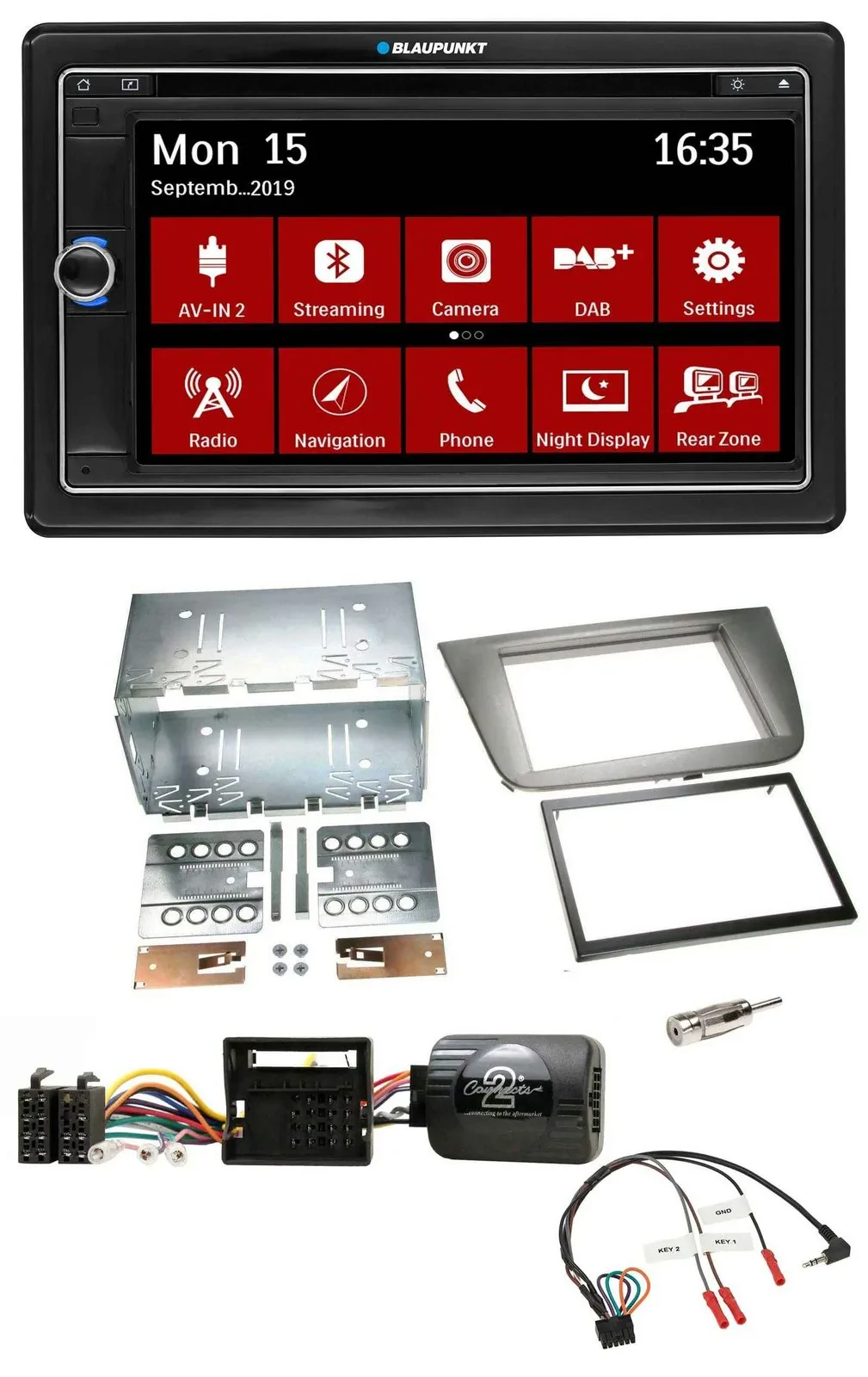 Blaupunkt Lenkrad DAB TMC 2DIN USB Bluetooth Navigation für Seat Altea Altea XL