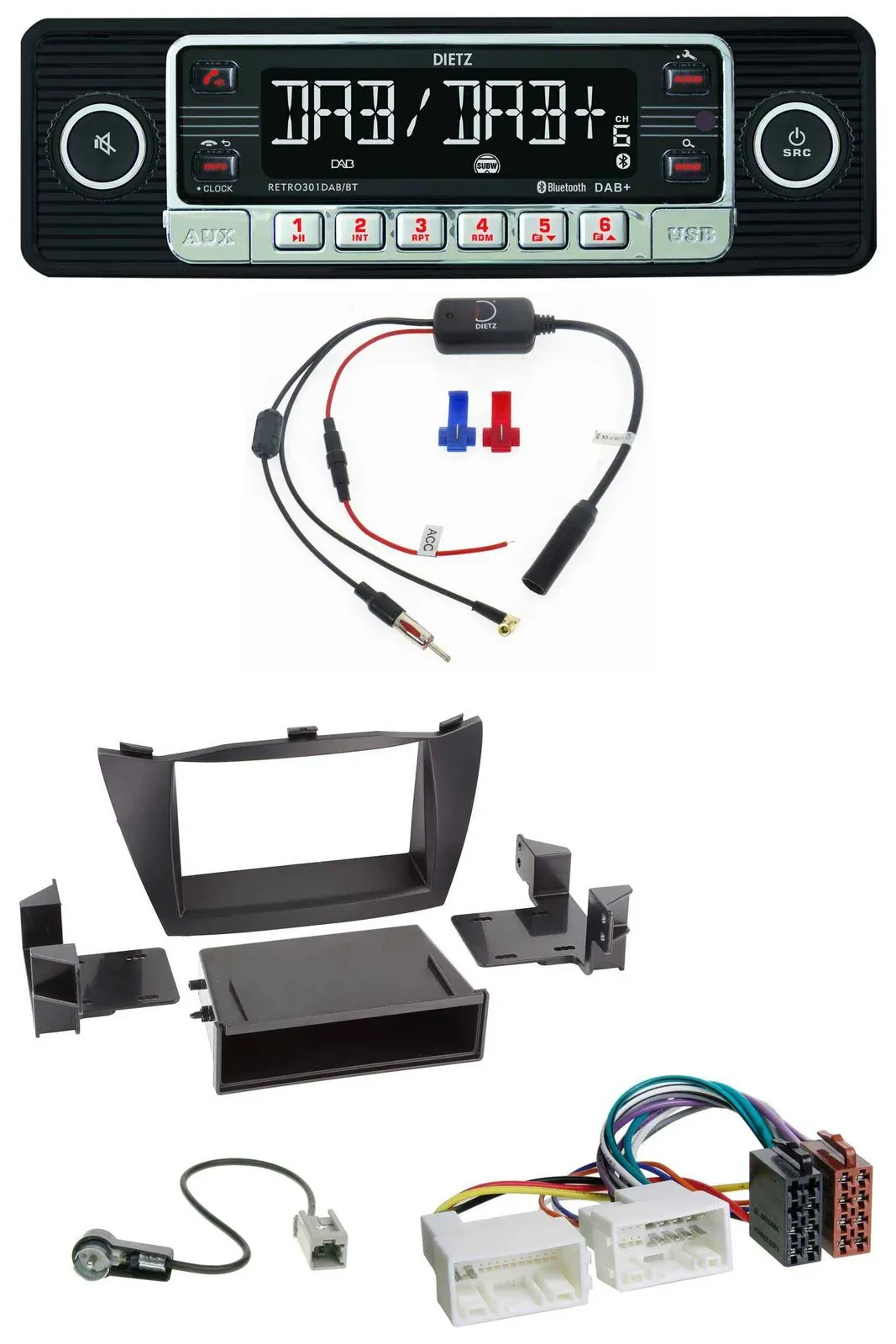 Dietz MP3 DAB Bluetooth USB Autoradio für Hyundai Tucson (2010-2015)