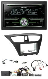 Pioneer Bluetooth Lenkrad DAB 2DIN USB CD Autoradio für Honda Civic ab 12 schwar