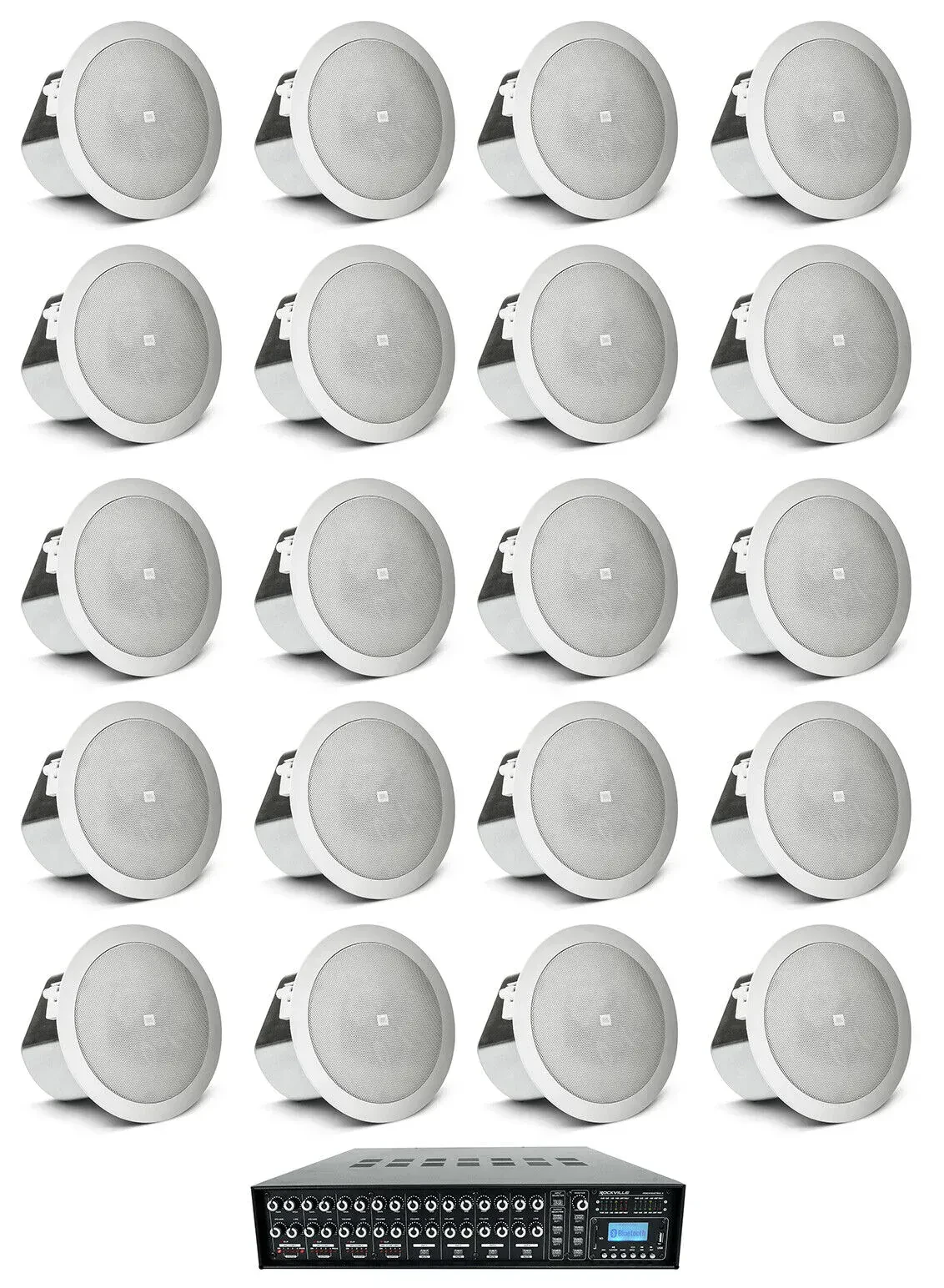 Потолочная акустика Rockville ROCK MATRIX 4+(10) CONTROL 12C/T White с усилителем (20 штук)