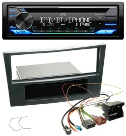 JVC Bluetooth MP3 USB DAB CD Autoradio für Opel Corsa D ab 2005 Stealth Schwarz