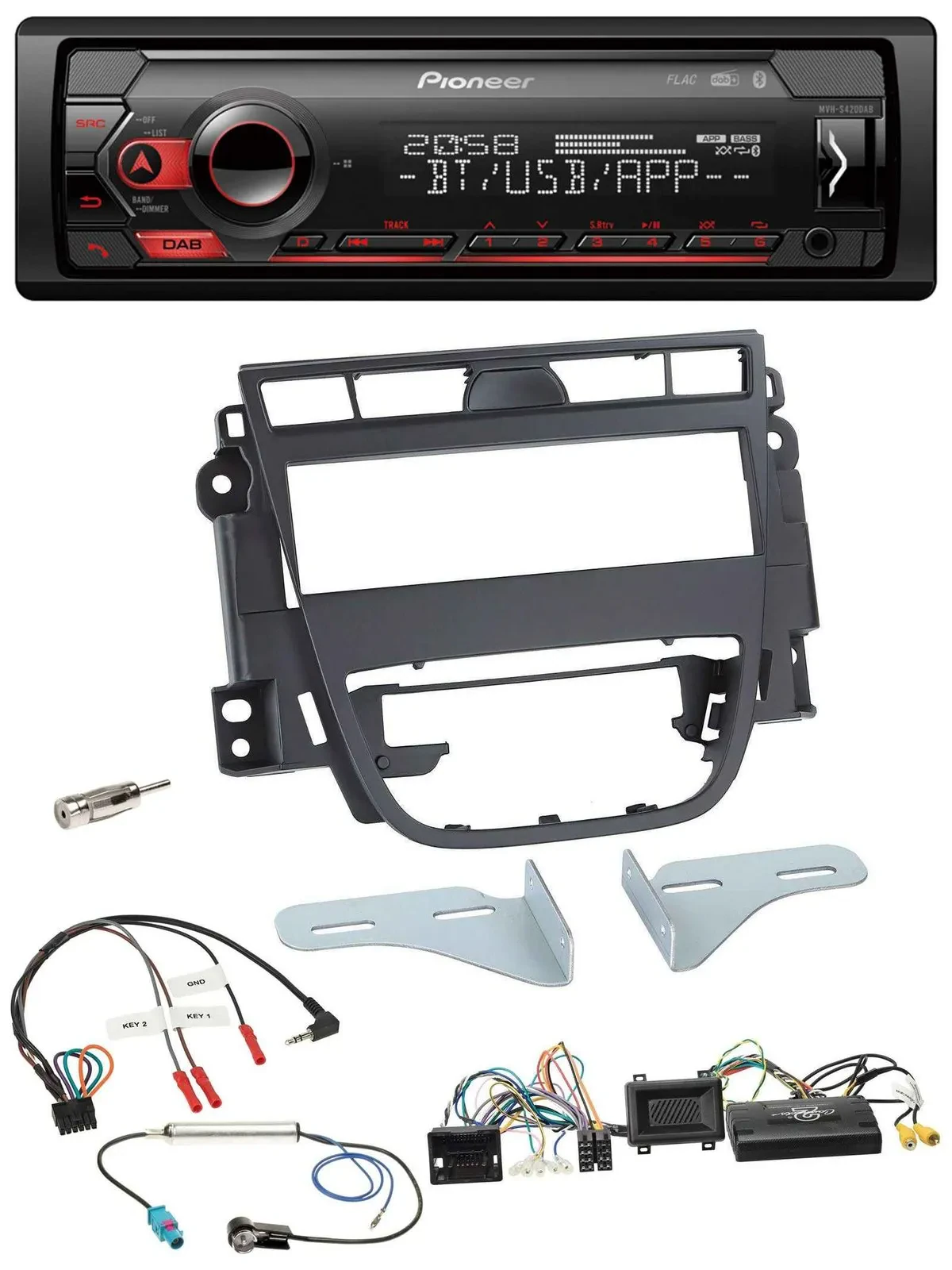 Автомагнитола для Opel Meriva B (с 2010) Pioneer USB DAB Bluetooth, поддержка кнопок на руле