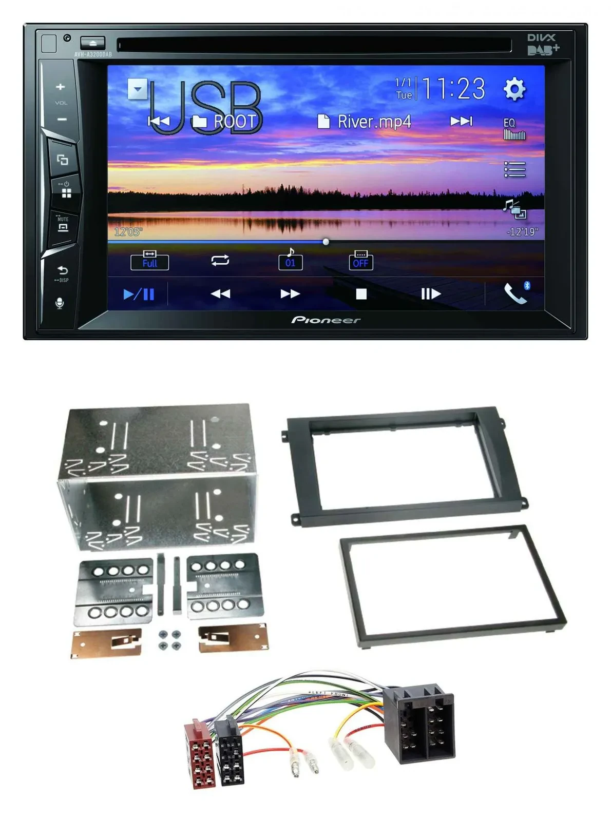 Автомагнитола Pioneer 2DIN Bluetooth USB DVD DAB MP3 для Porsche Cayenne 2002–2007