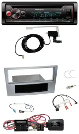 Автомагнитола Pioneer DAB CD USB Bluetooth для Opel Corsa D (2009–2014), матовый хром с поддержкой кнопок на руле