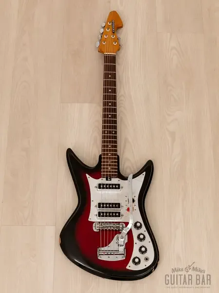 Электрогитара Teisco K3-L Shark Fin SSS Red Sunburst w/gigbag Japan 1960s