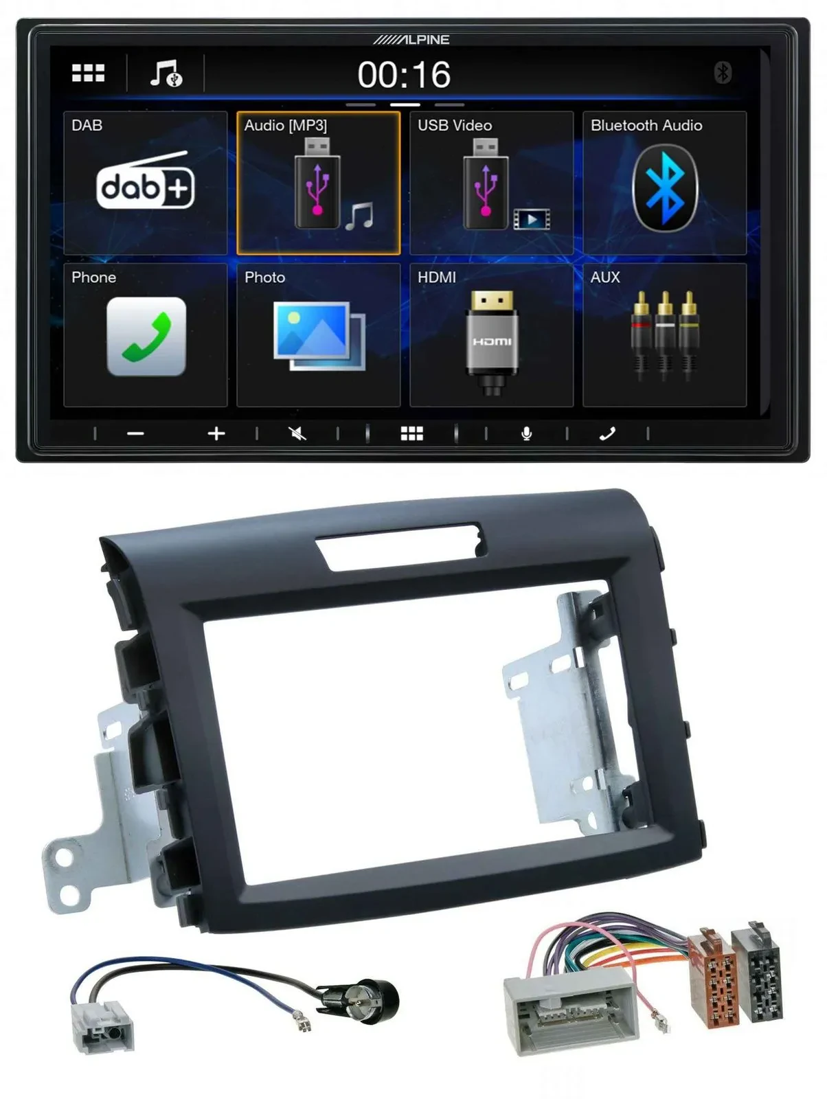 Alpine Bluetooth 2DIN MP3 DAB USB Autoradio für Honda CR-V FR5/FR6 ab 2012
