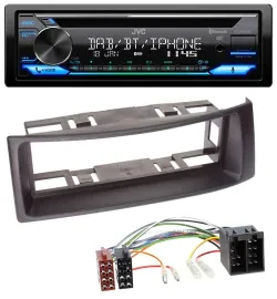 Автомагнитола для Renault Megane/Scenic JVC Bluetooth MP3 USB DAB CD черный (до 2003)