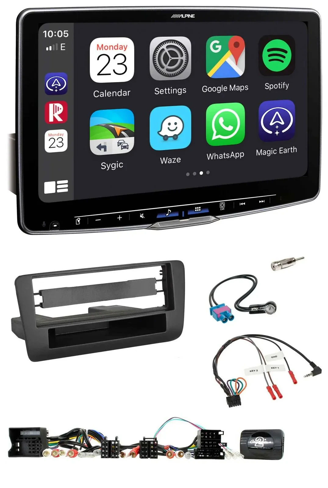Alpine Lenkrad USB Bluetooth DAB Autoradio für Audi A1 (2010-2019)
