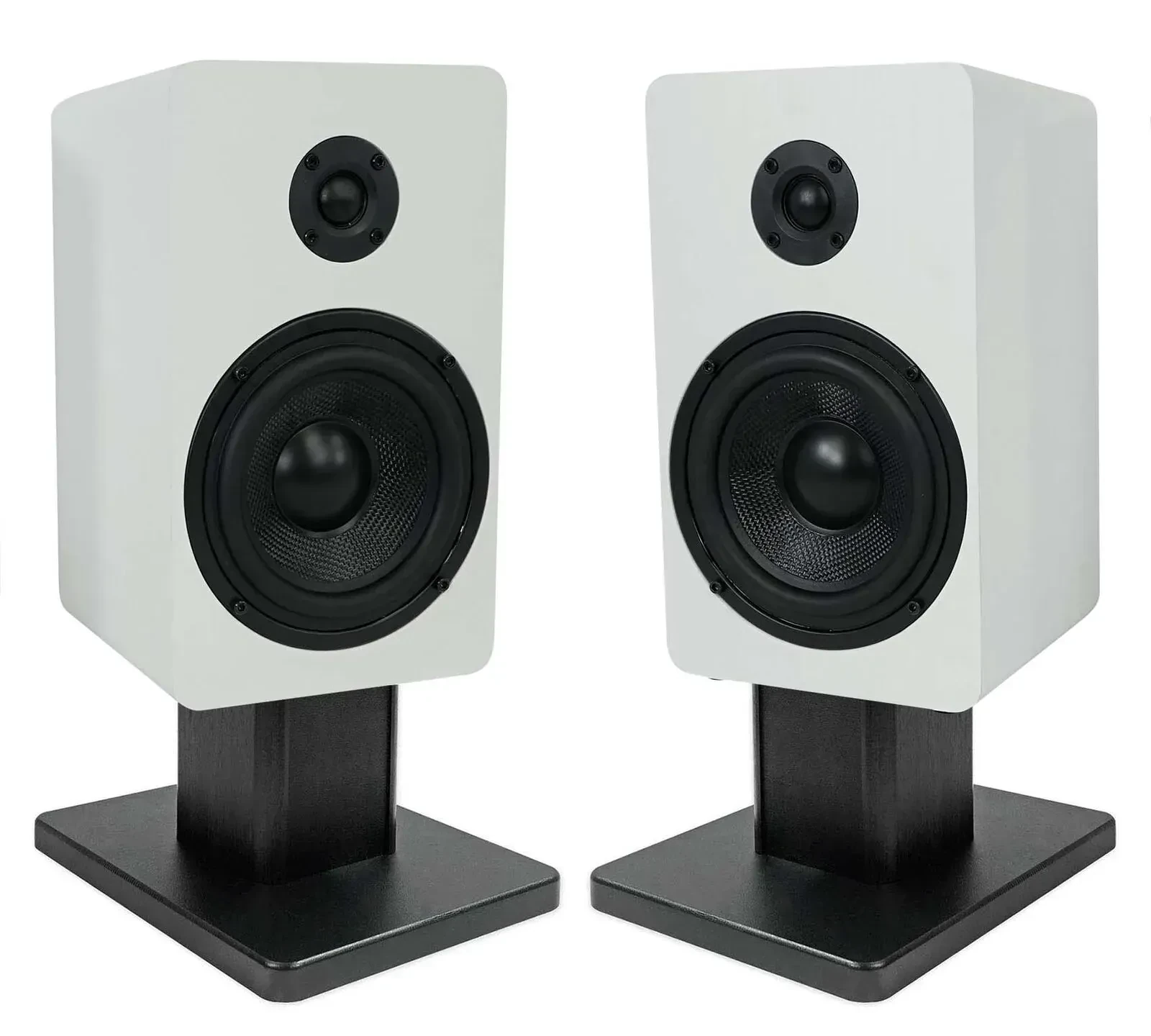 Широкополосная акустическая система Rockville RockShelf 54W White со стойками (пара)