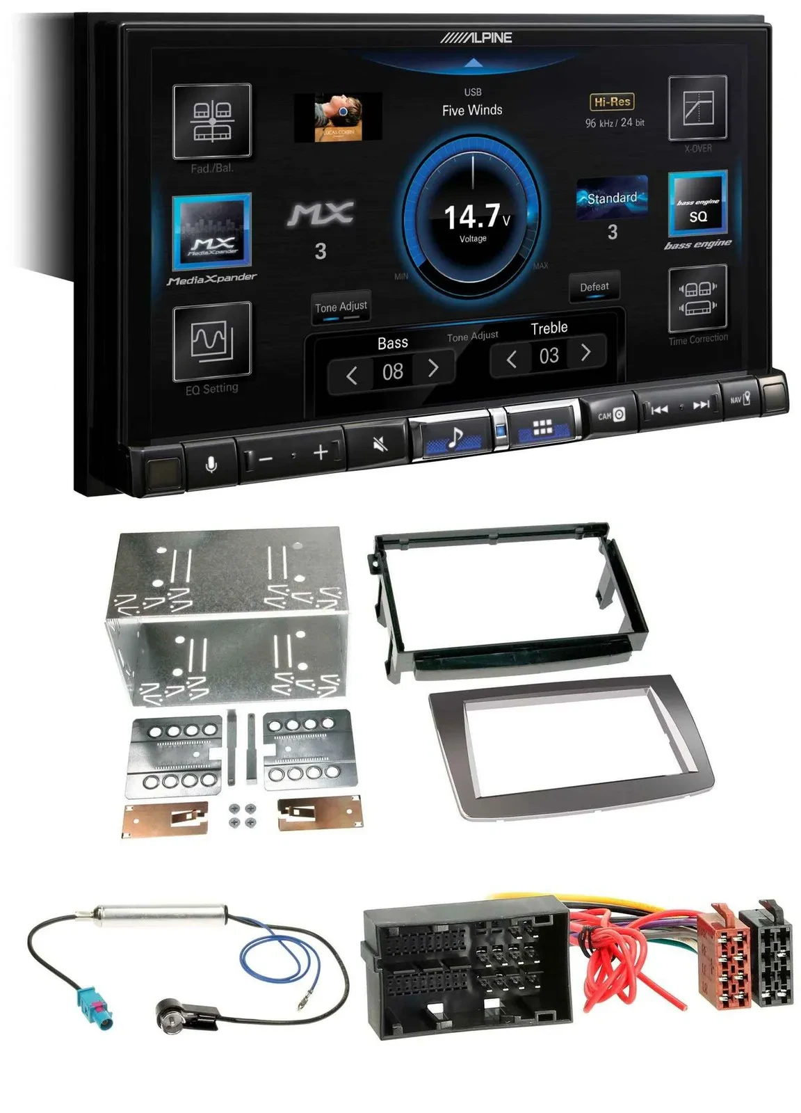 Alpine DAB 2DIN USB Bluetooth MP3 Autoradio für Alfa Romeo Mito ab 14 955 silber