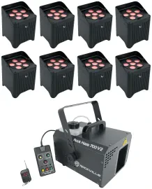 Светодиодный прибор Chauvet DJ Freedom Par T6 Black с дым-машиной (8 штук)