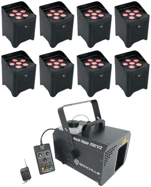 Светодиодный прибор Chauvet DJ Freedom Par T6 Black с дым-машиной (8 штук)