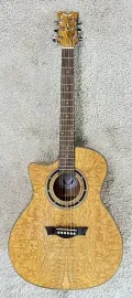 Dean EQAL GN Exotica Quilt Ash LEFTY Acoustic-Electric Guitar in Natural Finish