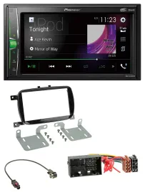 Автомагнитола для Fiat 500X (с 2016) Pioneer 2-DIN MP3 DAB USB Bluetooth черный глянец