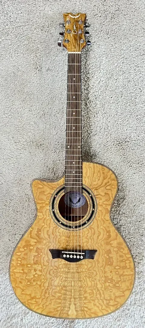 Dean EQAL GN Exotica Quilt Ash LEFTY Acoustic-Electric Guitar in Natural Finish