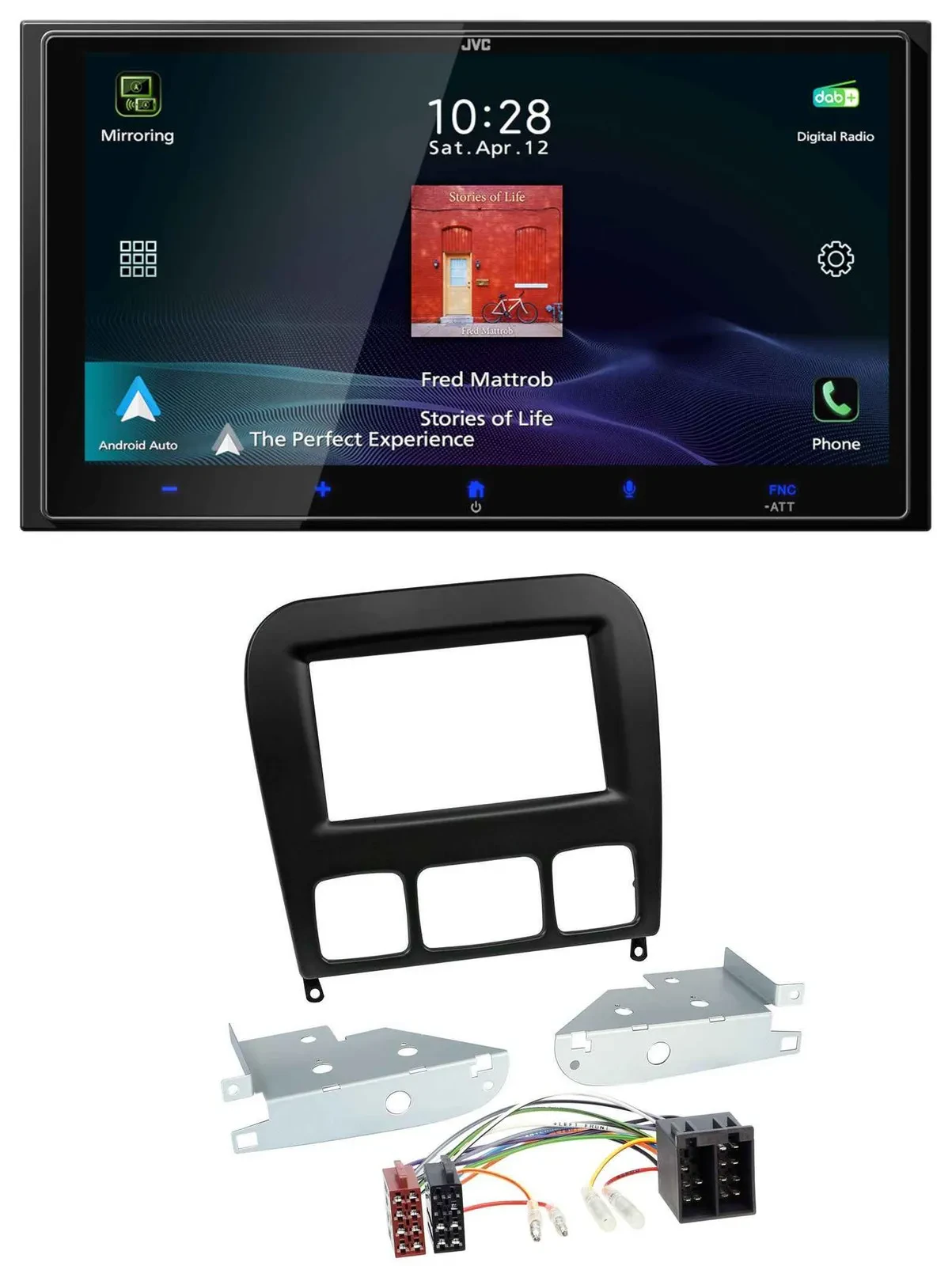 JVC USB Bluetooth 2DIN DAB MP3 Autoradio für Mercedes S-Klasse 1998-2005 schwarz
