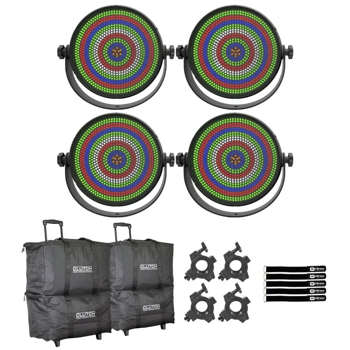 Светодиодный прибор JMAZ LIGHTING JZ1018 HALO Q4 DJ DMX RGBW LED с аксессуарами (4 штуки)